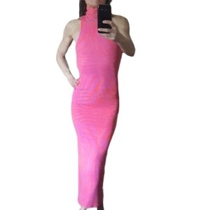 New AFRM Vibrant Pink Patterned Maxi Dress